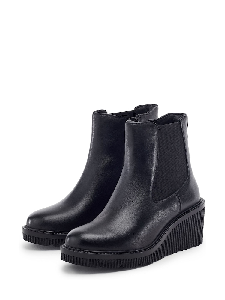 블랙 - Moda in Pelle Parth Wedge Chelsea Ankle Boots - 3의 이미지 2