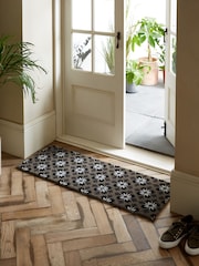 Grey Geometric Tile Wide Doormat - Image 1 of 3