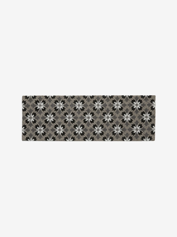 Grey Geometric Tile Wide Doormat - Image 2 of 3