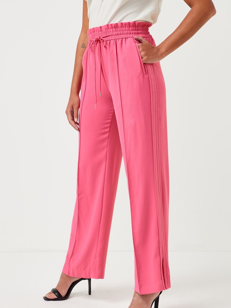Bright Pink Myleene Klass Tie Waist Wide Leg Trousers - Image 1 of 6