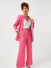 Bright Pink Myleene Klass Tie Waist Wide Leg Trousers - Image 2 of 6