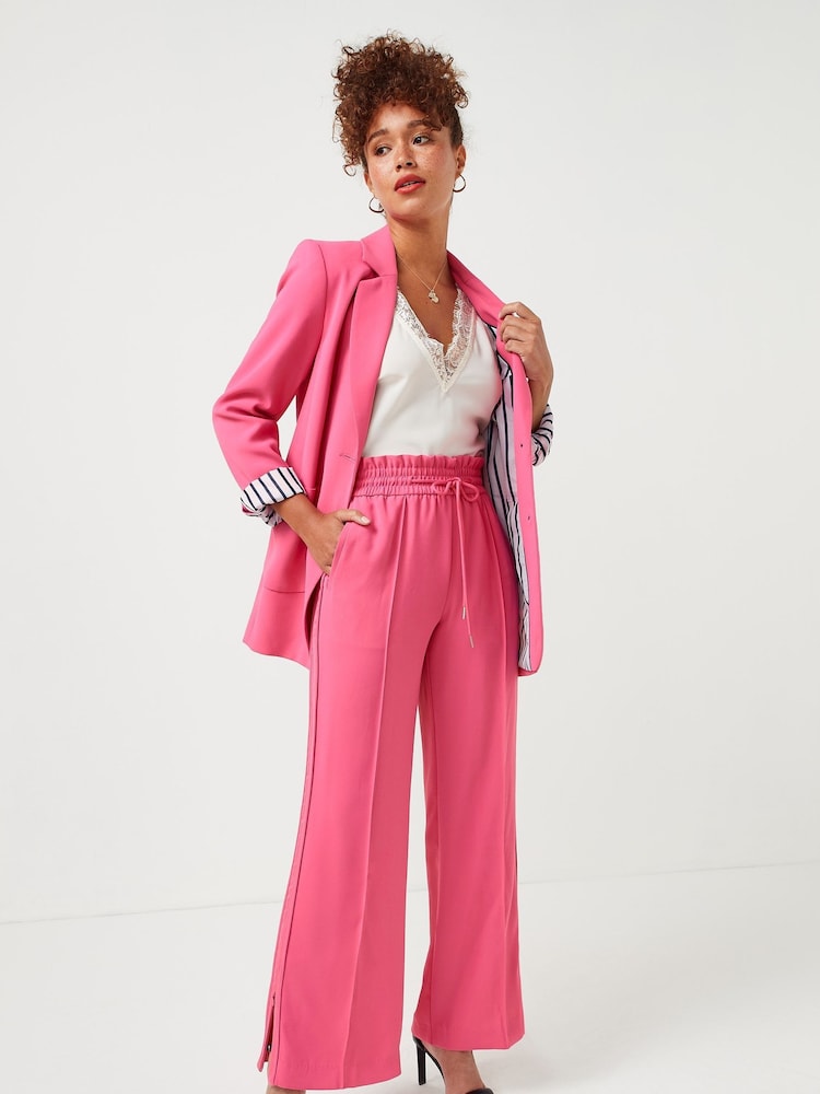 Bright Pink Myleene Klass Tie Waist Wide Leg Trousers - Image 2 of 6