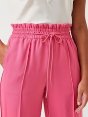 Bright Pink Myleene Klass Tie Waist Wide Leg Trousers - Image 4 of 6