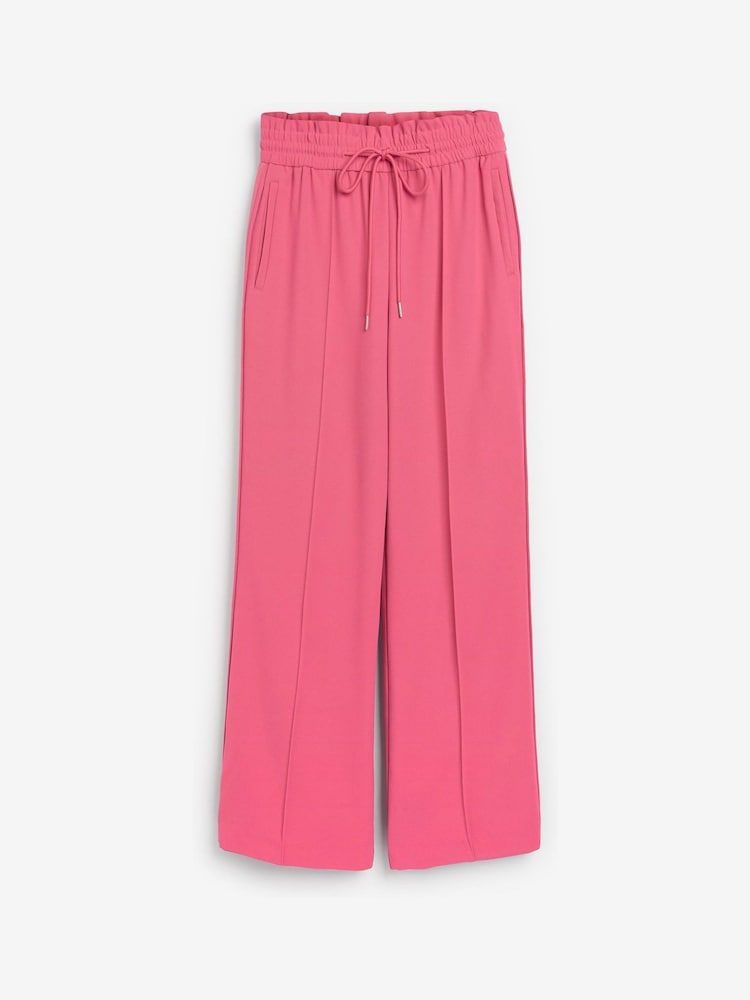 Bright Pink Myleene Klass Tie Waist Wide Leg Trousers - Image 6 of 6
