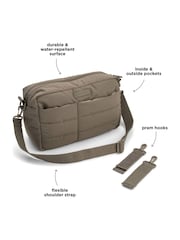 Done by Deer Taupe Quilted Stroller Bag with Pram Clips - Image 4 of 6