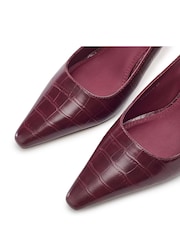 Moda in Pelle Red Gasella Square Toe Kitten Heel Slingback - Image 3 of 4