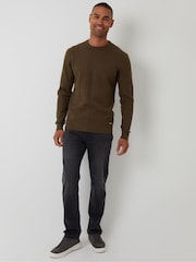 Threadbare Green Cable Knit Crew Neck Jumper - Image 3 of 4
