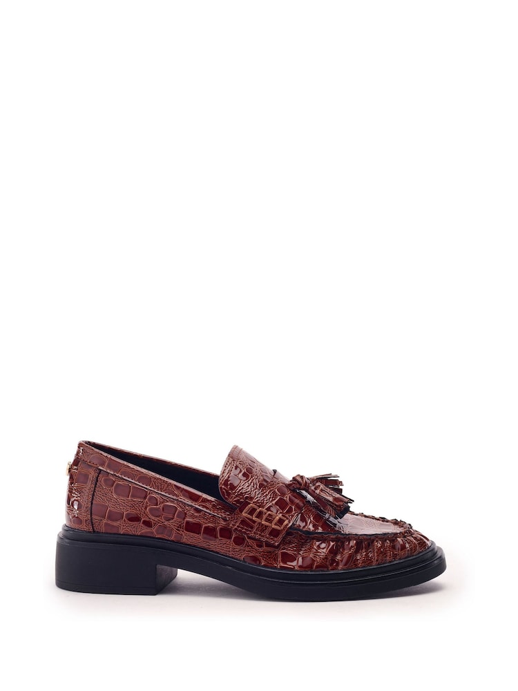 Коричневий - Moda in Pelle Erisse Ruched Toe Penny Loafers - Image 1 of 1 Коричневий - Moda in Pelle Erisse Ruched Toe Penny Loafers - Image 1 of 1