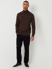 Qəhvəyi - Threadbare Trikotaj Rulo Boyunlu Jumper - 5şəkildən 3 şəkil