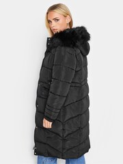 Sort - PixieGirl Petite Faux Fur Trim Polstrede frakker - Image 2 of 4
