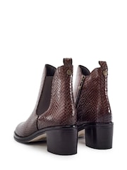 Коричневий - Moda in Pelle Payten Smart Block Heel Ankle Boots - Image 3 of 4