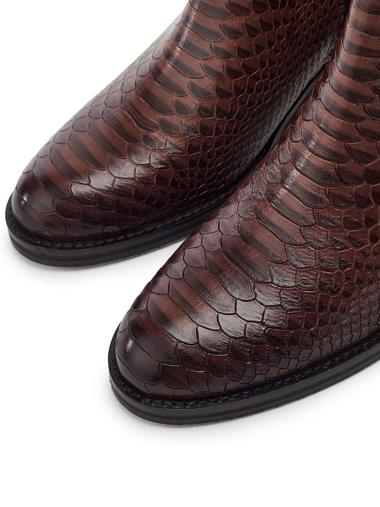 Коричневий - Moda in Pelle Payten Smart Block Heel Ankle Boots - Image 4 of 4