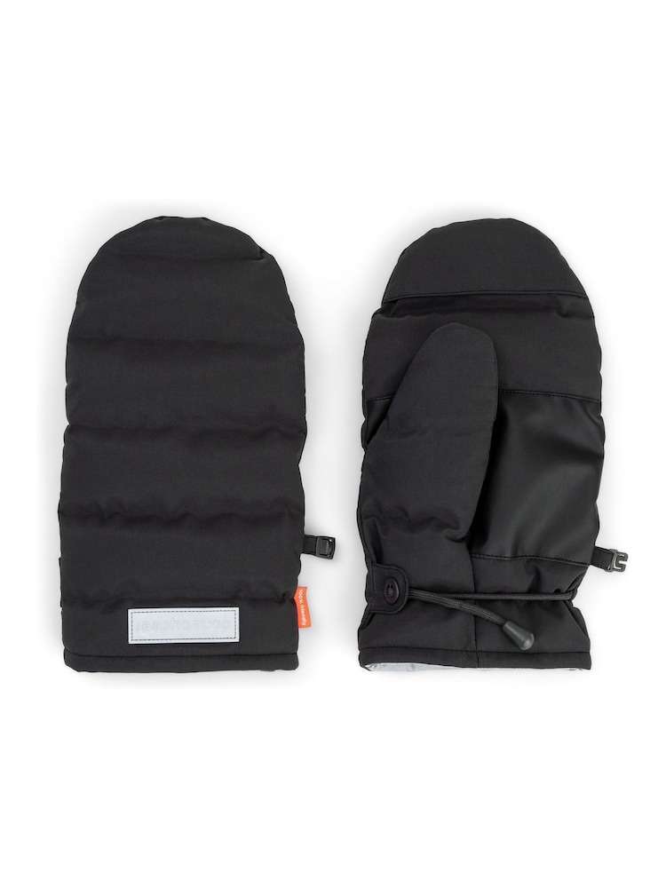 Done by Deer Black Fleece Lined Wind-Resistant Stroller Mittens - Image 1 of 4 Done by Deer Black Fleece Lined Wind-Resistant Stroller Mittens - Image 1 of 4