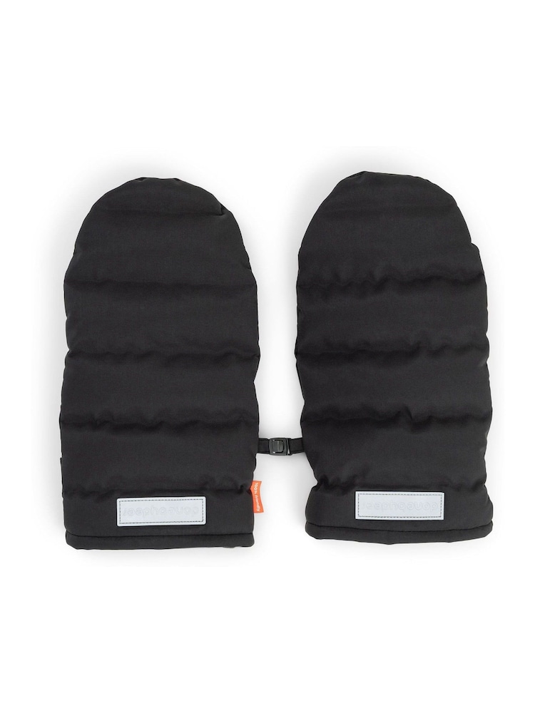 Done by Deer Black Fleece Lined Wind-Resistant Stroller Mittens - Image 2 of 4 Done by Deer Black Fleece Lined Wind-Resistant Stroller Mittens - Image 2 of 4