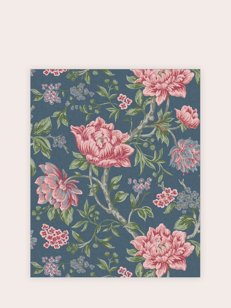 Laura Ashley Dark Seaspray Tapestry Floral 10M Wallpaper - Image 2 of 3