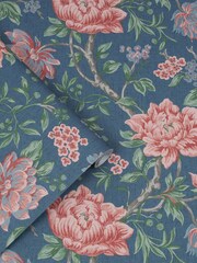 Laura Ashley Dark Seaspray Tapestry Floral 10M Wallpaper - Image 3 of 3