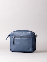 Lakeland Leather Blue Alston Boxy Leather Cross-Body Bag - Image 1 of 5