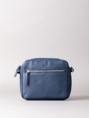 Lakeland Leather Blue Alston Boxy Leather Cross-Body Bag - Image 2 of 5