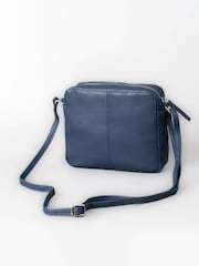 Lakeland Leather Blue Alston Boxy Leather Cross-Body Bag - Image 3 of 5