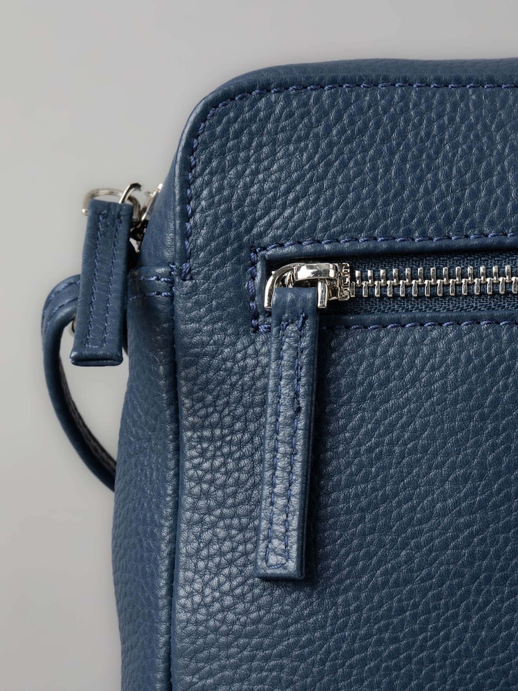 Lakeland Leather Blue Alston Boxy Leather Cross-Body Bag - Image 5 of 5