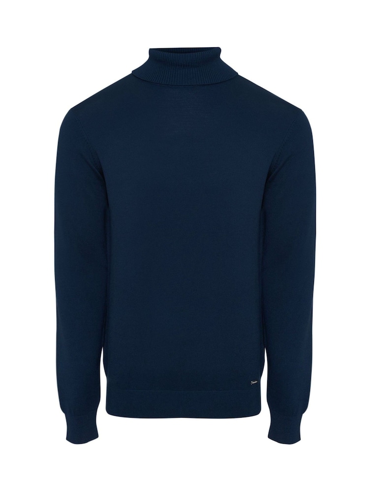Mavi - Threadbare Trikotaj Rulo Boyunlu Jumper - 5şəkildən 5 şəkil