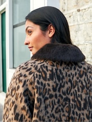 Ro&Zo Leopard Print Car Coat With Wool - Imagen 3 de 6