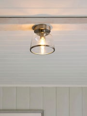 Brushed Chrome Gloucester 1 Light Small Flush Ceiling Light - Image 1 of 6