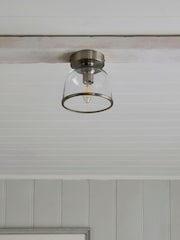 Brushed Chrome Gloucester 1 Light Small Flush Ceiling Light - Image 2 of 6