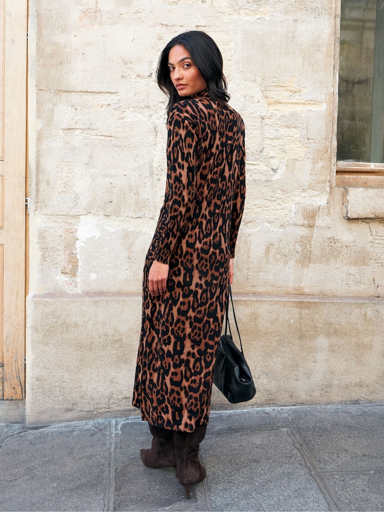 Ro&Zo Animal Leopard-Print Cotton And Cashmere-Blend Midi Dress - Image 5 of 5 Ro&Zo Animal Leopard-Print Cotton And Cashmere-Blend Midi Dress - Image 5 of 5