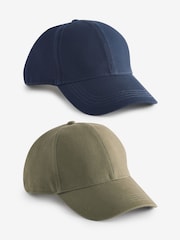 Navy Blue/Khaki Green Caps 2 Pack - Image 1 of 7