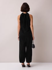 Ro&Zo Black Petite Velvet Balloon Trousers - Image 5 of 5