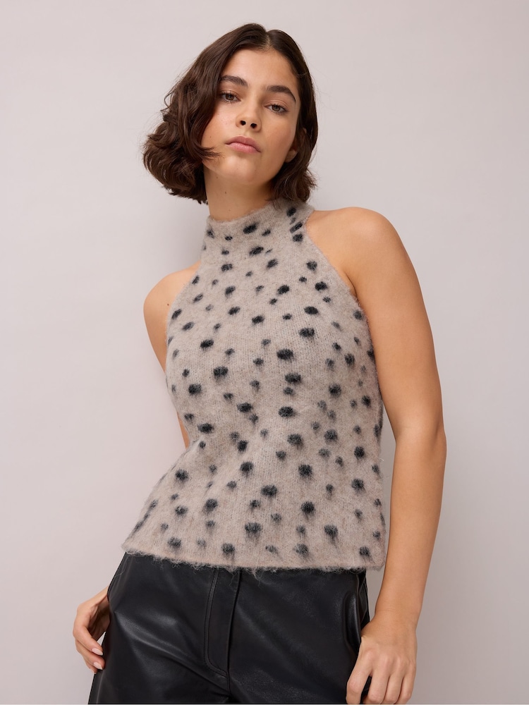 Ro&Zo Deer Print Turtle Neck Knit Top With Wool - Imagen 1 de 4 Ro&Zo Deer Print Turtle Neck Knit Top With Wool - Imagen 1 de 4