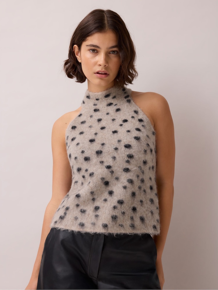 Ro&Zo Deer Print Turtle Neck Knit Top With Wool - Imagen 2 de 4 Ro&Zo Deer Print Turtle Neck Knit Top With Wool - Imagen 2 de 4