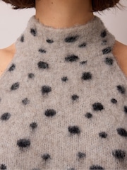 Ro&Zo Deer Print Turtle Neck Knit Top With Wool - Imagen 3 de 4