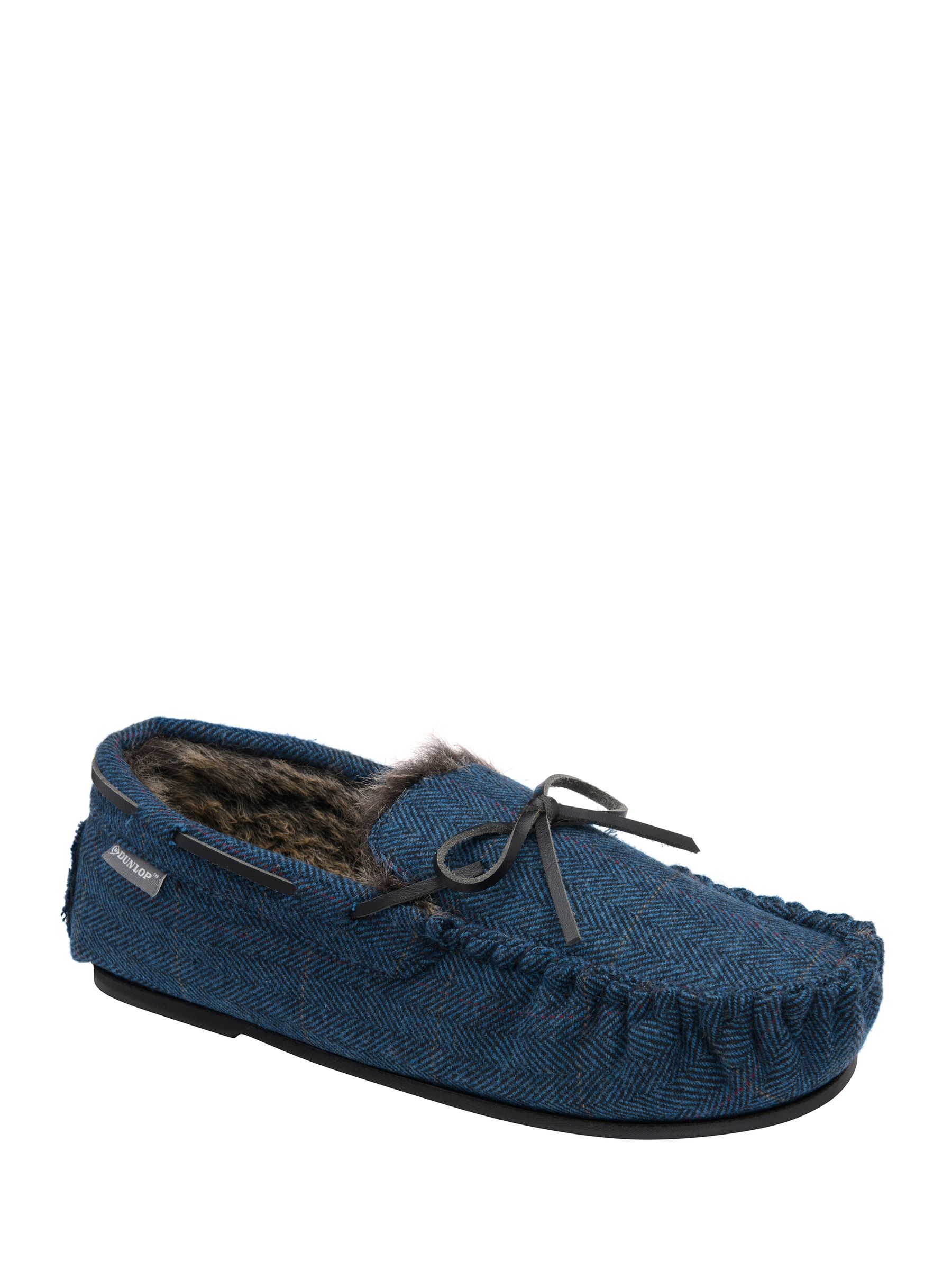 Dunlop Men's Blue Mocassin Slippers - Image 1