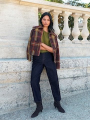 Ro&Zo Purple Check Wide Collar Jacket - Image 3 of 7