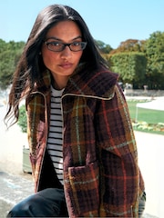 Ro&Zo Purple Check Wide Collar Jacket - Image 4 of 7
