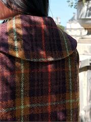 Ro&Zo Purple Check Wide Collar Jacket - Image 6 of 7