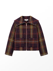 Ro&Zo Purple Check Wide Collar Jacket - Image 7 of 7