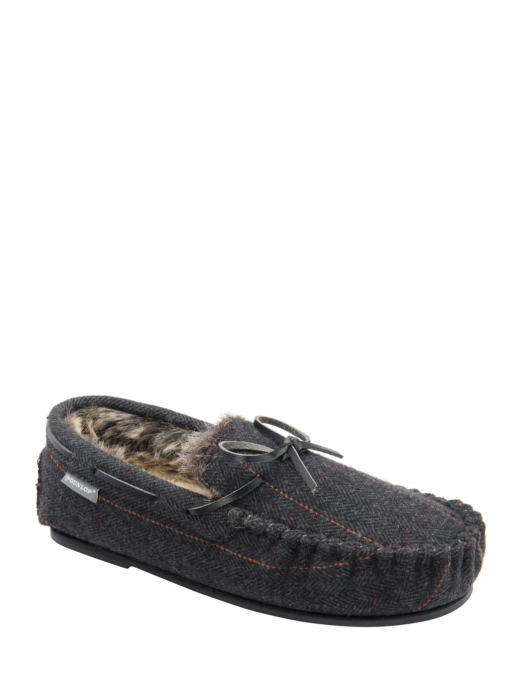 Dunlop Men's Black Mocassin Slippers - Image 1