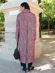 Ro&Zo Pink Petite Herringbone Cocoon Coat With Wool - Image 5 of 7