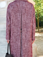 Ro&Zo Pink Petite Herringbone Cocoon Coat With Wool - Image 6 of 7