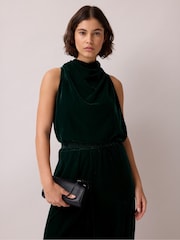 Grün - Ro&Zo Velvet Cowl Top - Bild 2 von 5