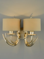 Laura Ashley Gold Mulroy Antler Double Wall Light - Image 2 of 5