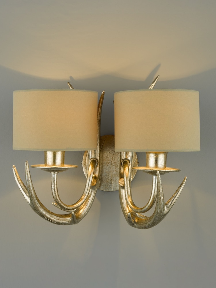Laura Ashley Gold Mulroy Antler Double Wall Light - Image 2 of 5