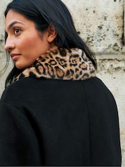 Ro&Zo Animal Leopard Detachable Faux Fur Jacket With Wool - Image 7 of 7