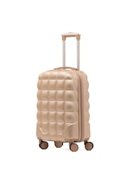 Champán/plateado - Maleta de cabina rígida de 55 x 35 x 20 cm cib 8 ruedas ABS de Flight Knight - Imagen 1 de 7