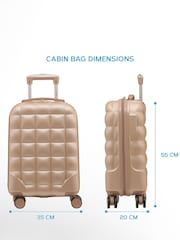 Champán/plateado - Maleta de cabina rígida de 55 x 35 x 20 cm cib 8 ruedas ABS de Flight Knight - Imagen 2 de 7