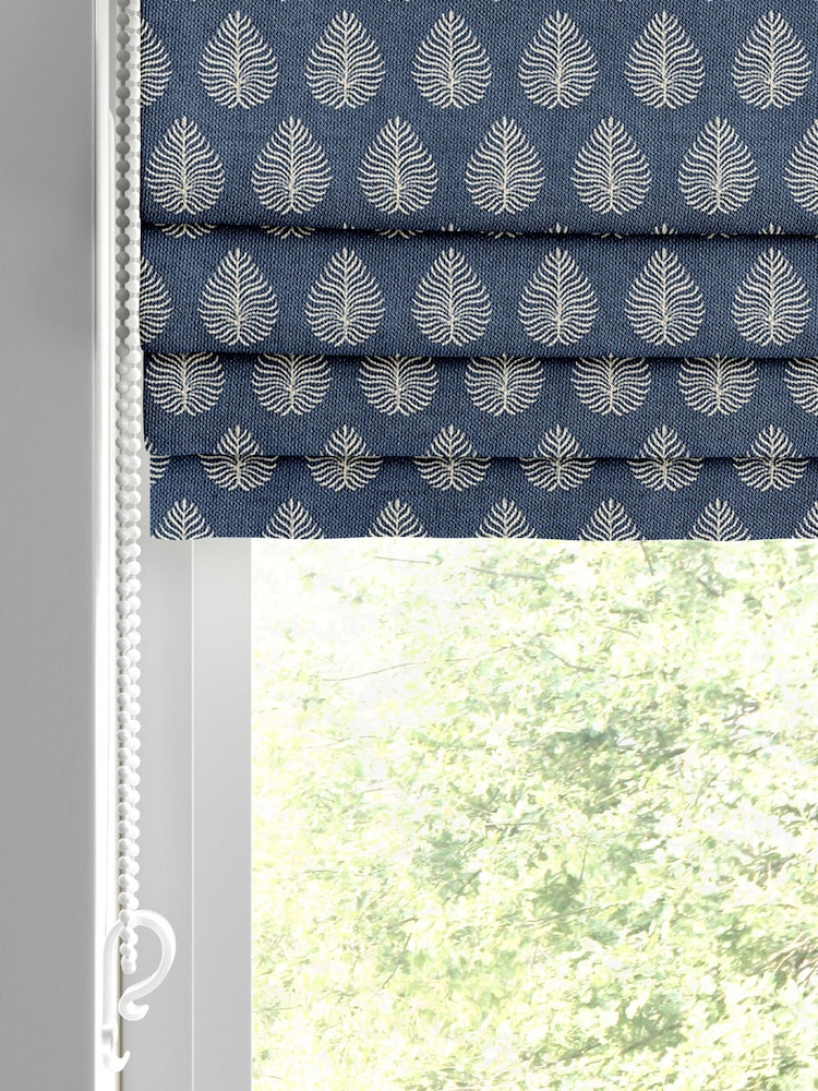 Emily Bond Indigo Blue 100% Cotton Jaipur Made to Measure Roman Blinds - Image 2 of 5