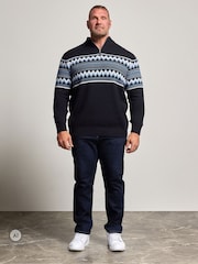 BadRhino Big & Tall Fairisle Kvart Glidelås Genser - Bilde 2 av 6